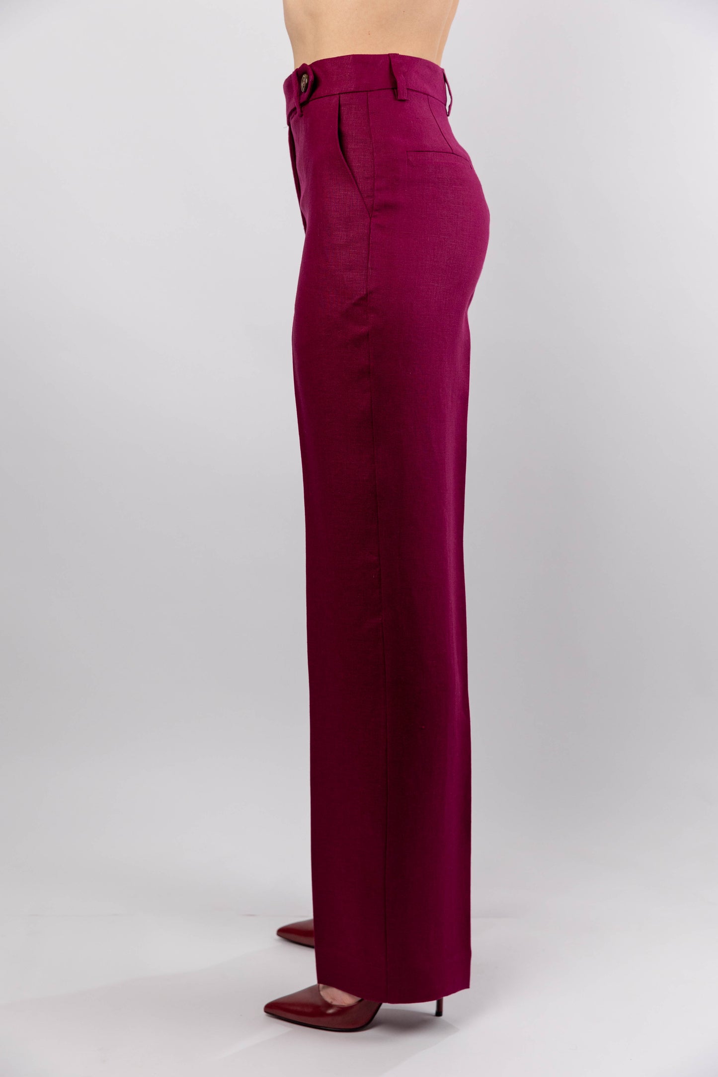 Berry Linen Trousers