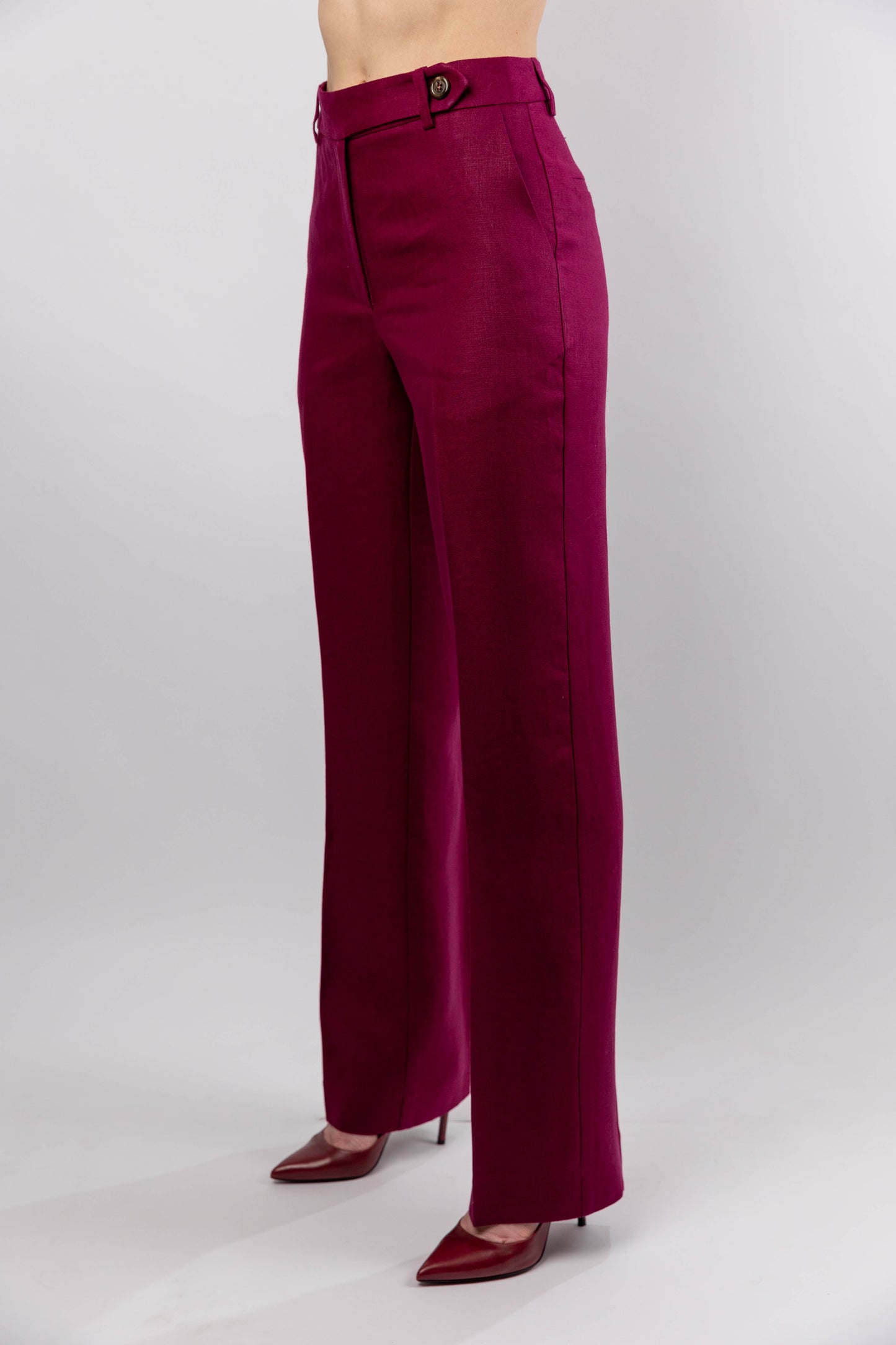 Berry Linen Trousers