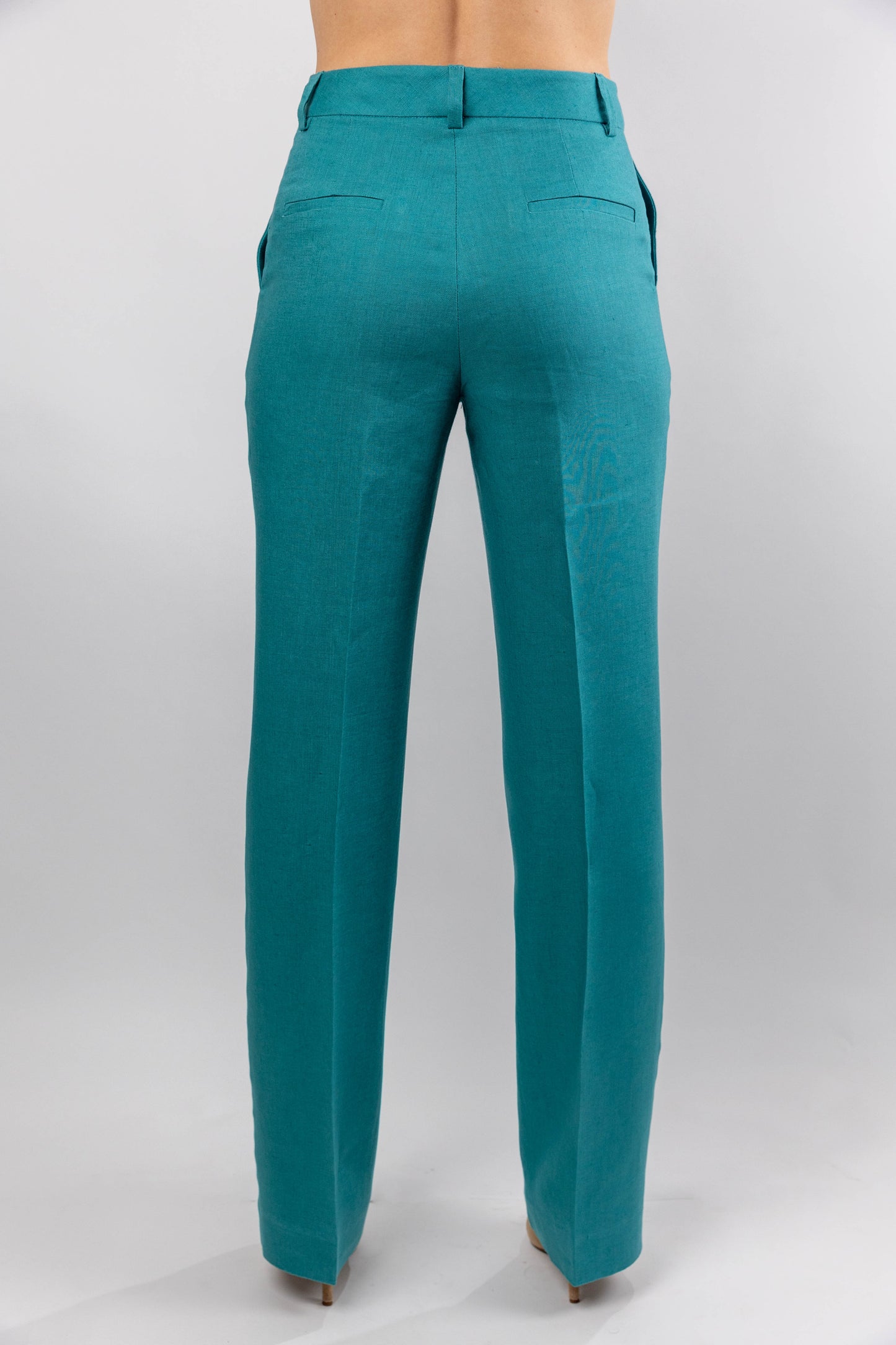 Teal Linen Trousers