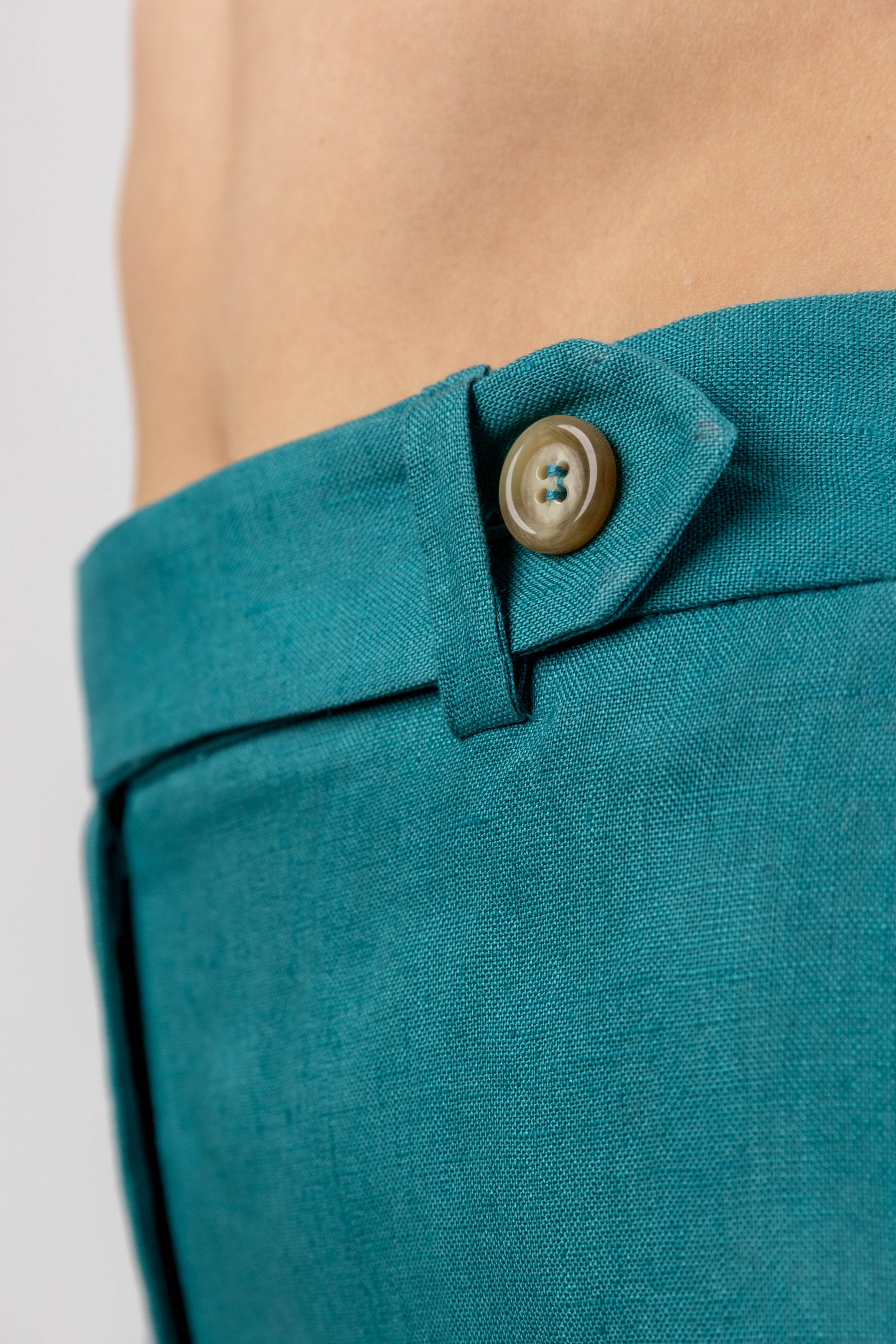 Teal Linen Trousers