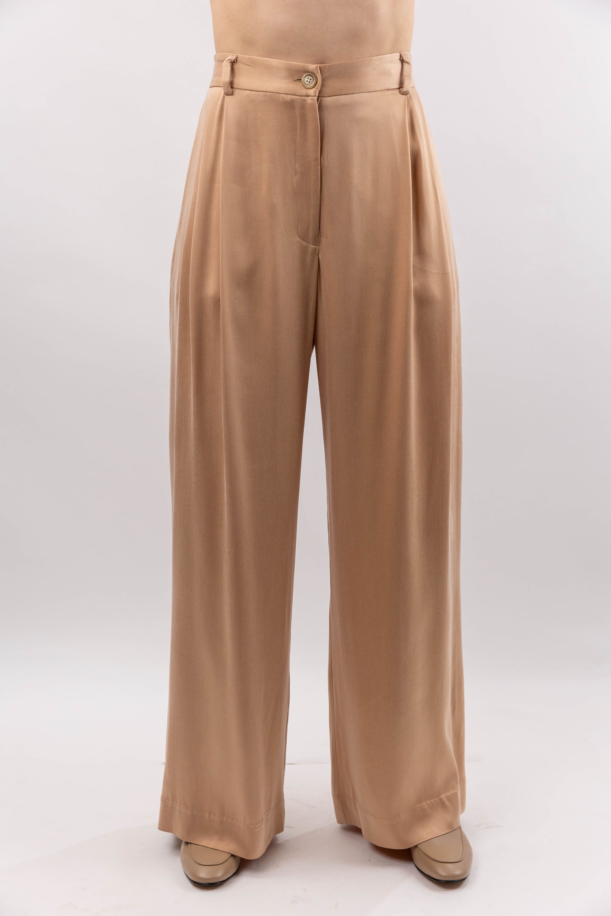 Peach Pleated Trousers