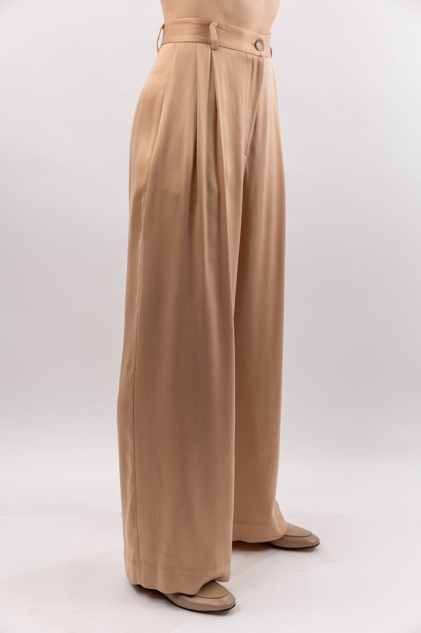 Peach Pleated Trousers