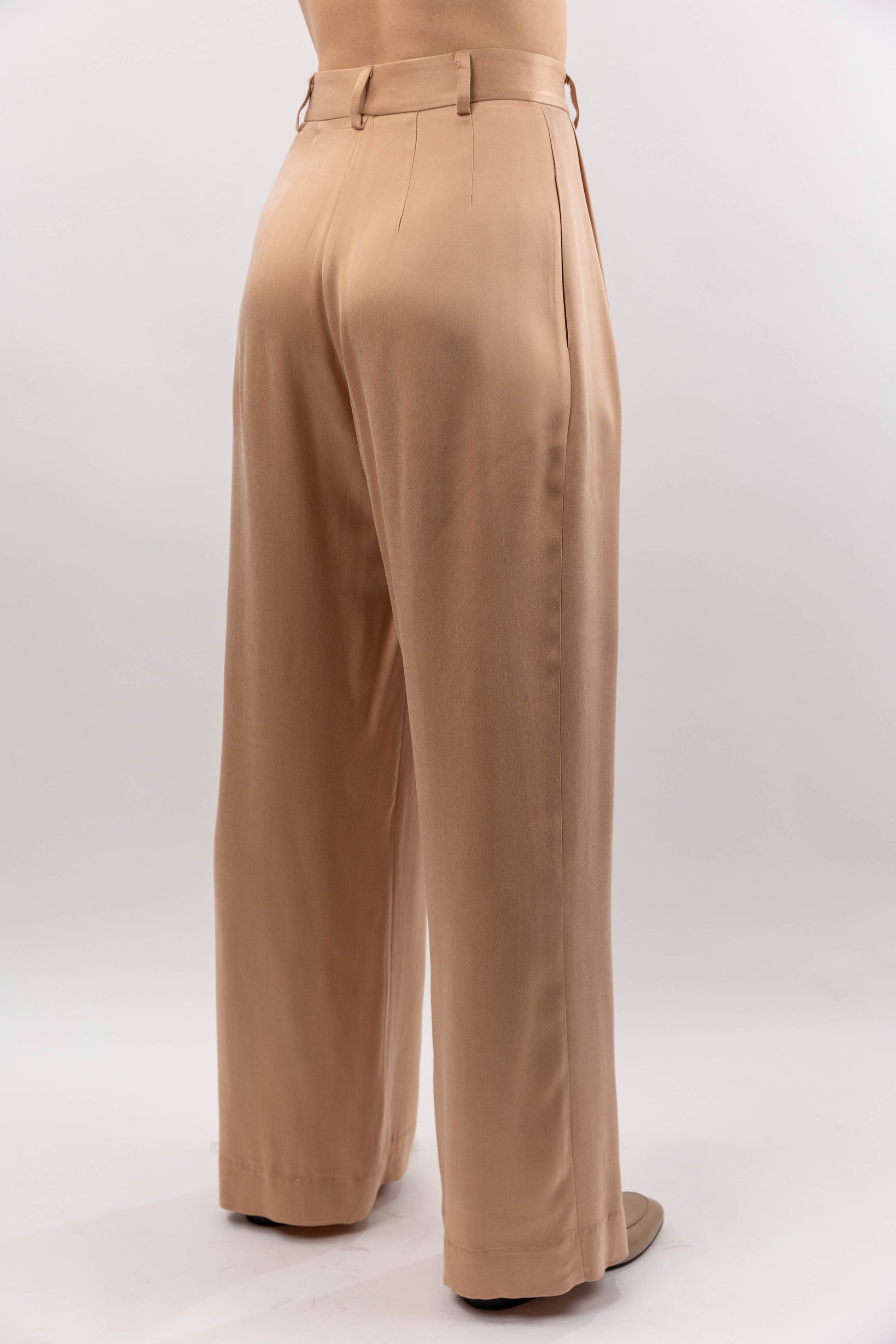 Peach Pleated Trousers