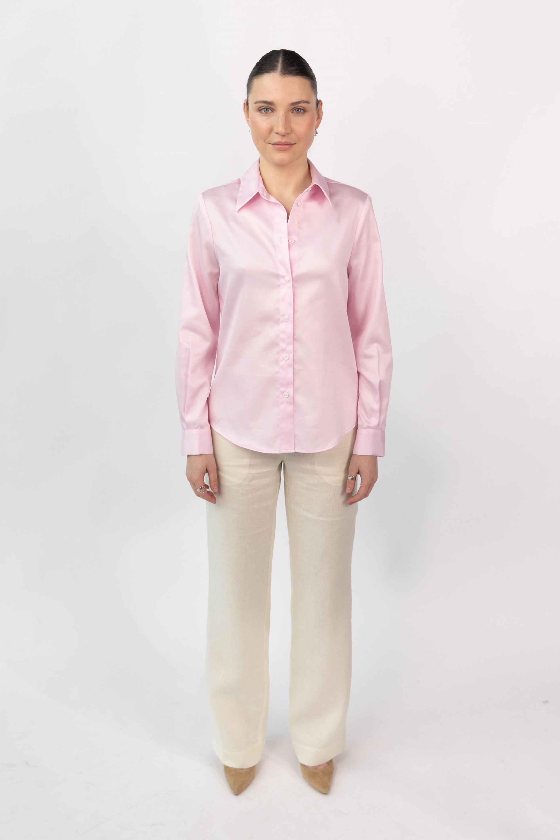 Pink Cotton Sateen Shirt