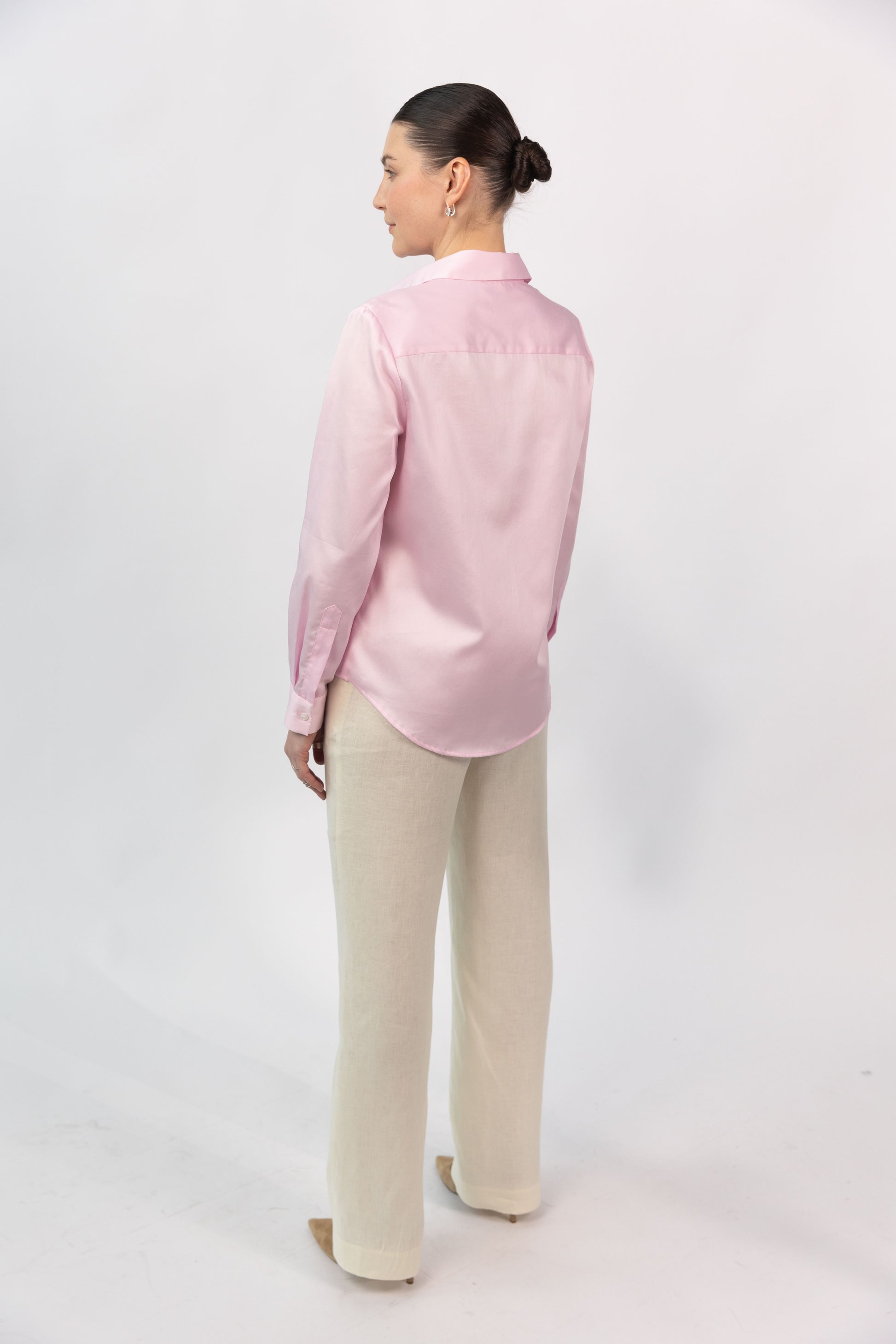 Pink Cotton Sateen Shirt