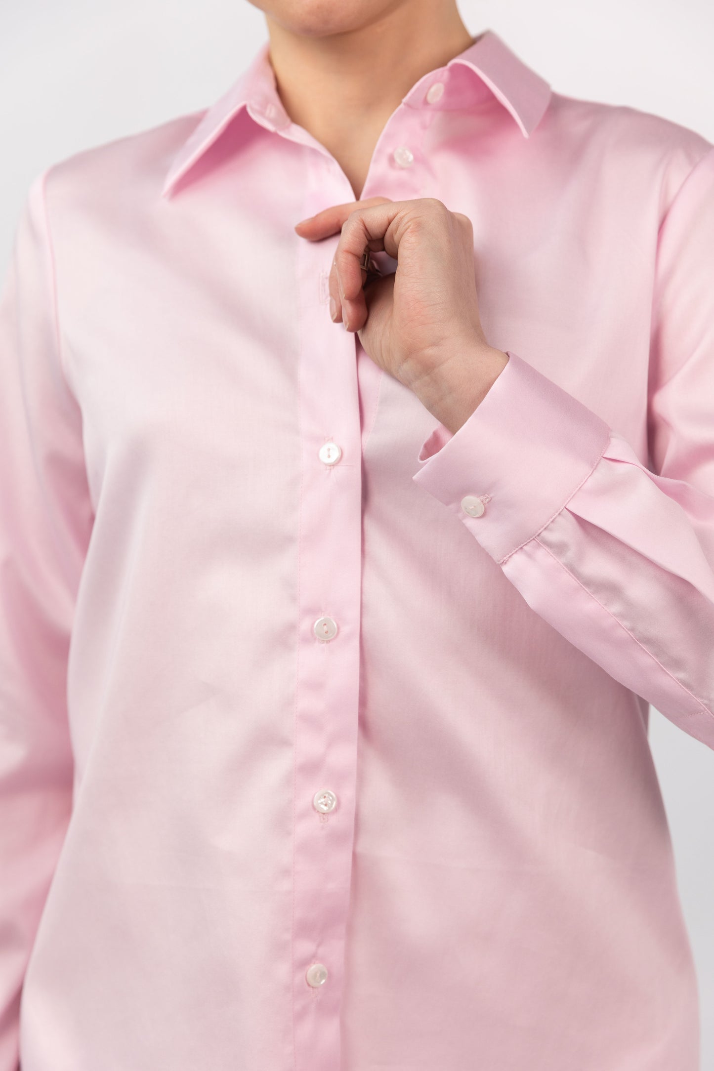 Pink Cotton Sateen Shirt