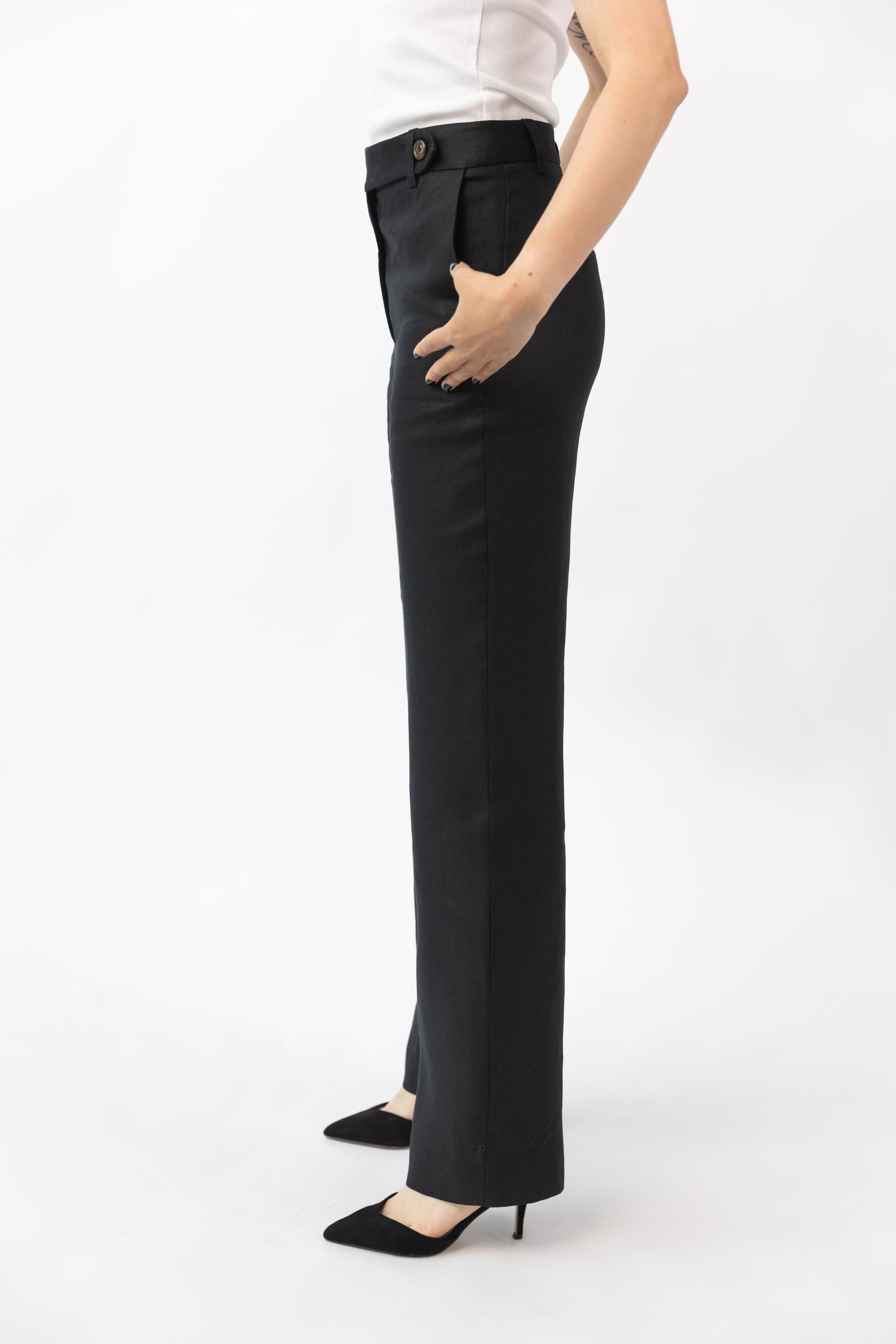 Black Linen Trousers