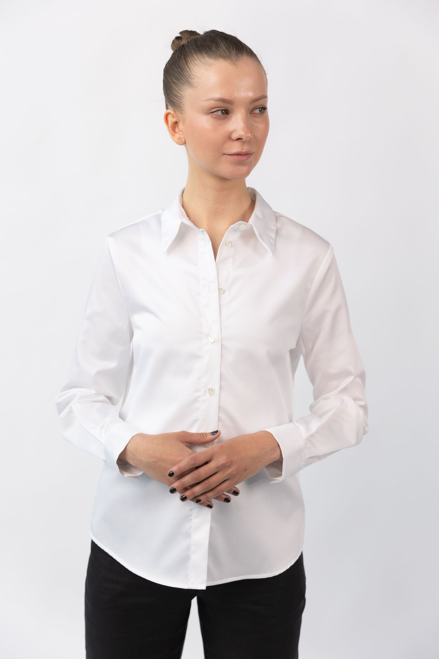 White Cotton Sateen Shirt