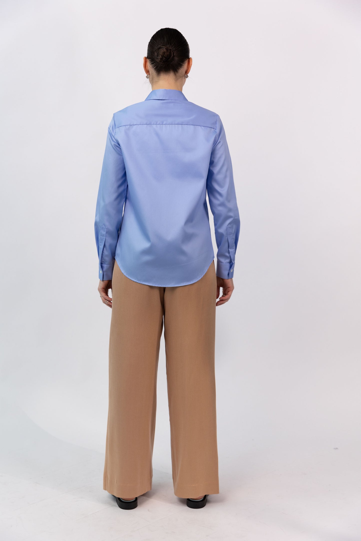 Blue Cotton Sateen Shirt