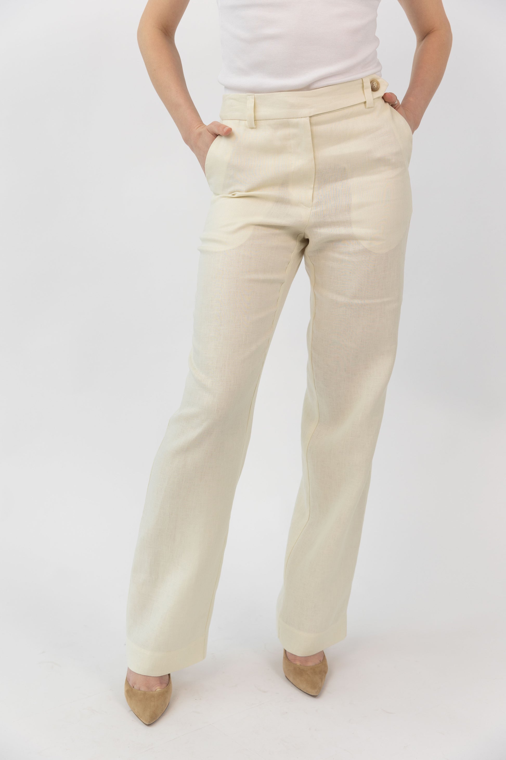 Cream Linen Trousers