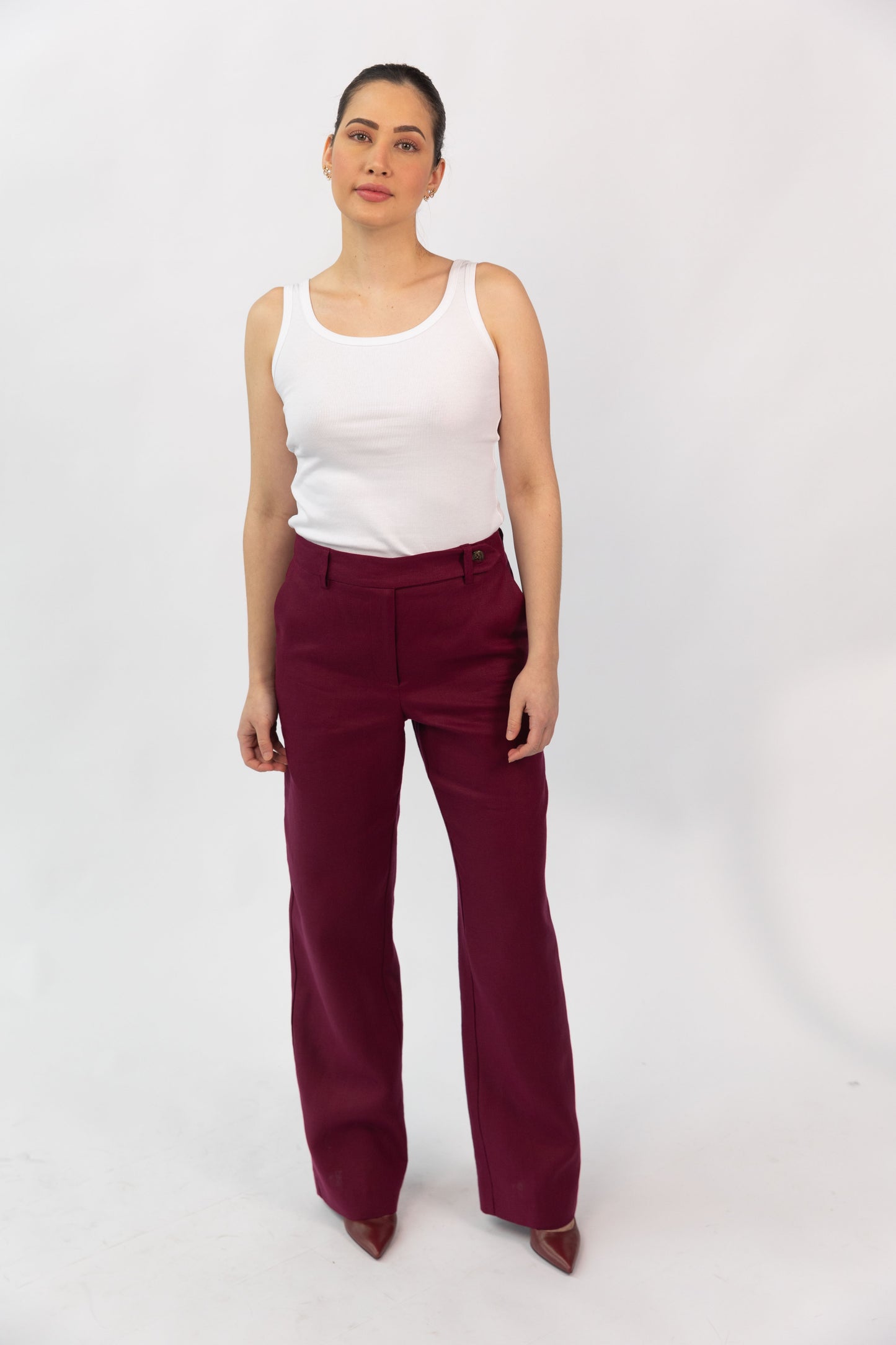 Berry Linen Trousers